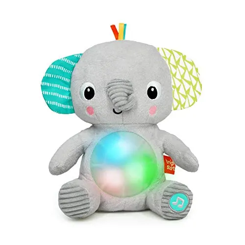 Bright Starts, Hug-a-bye Baby Kuscheltier Elephant mit Lichtern, Melodien, unterschiedlichen Texturen und vielem mehr, mehrfarbig