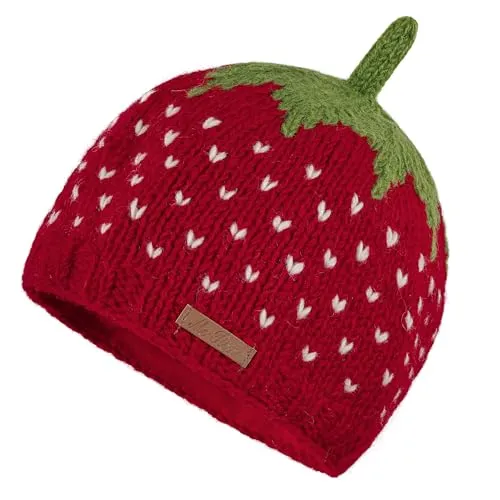 McRon Strickmütze Erdbeere für Erwachsene in rot von McRon