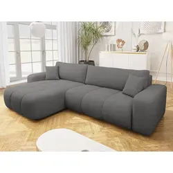 Mirjan24 Ecksofa Dunkelgrau 5-Sitzer L-Form