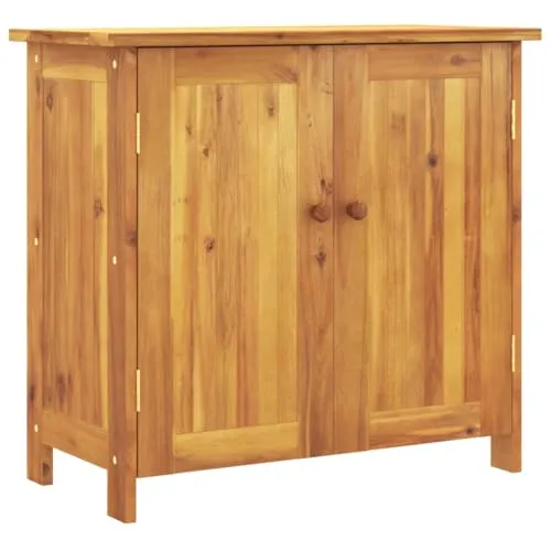 vidaXL Gartenschrank 75x35x70 cm aus Akazienholz - Praktischer Gartenschrank aus massivem Akazienholz, ideal zur Aufbewahrung von Gartengeräten. Mit Regal für optimale Organisation und stabiler Oberplatte für Deko. Vielseitig einsetzbar für Garten, Balkon oder Flur.
