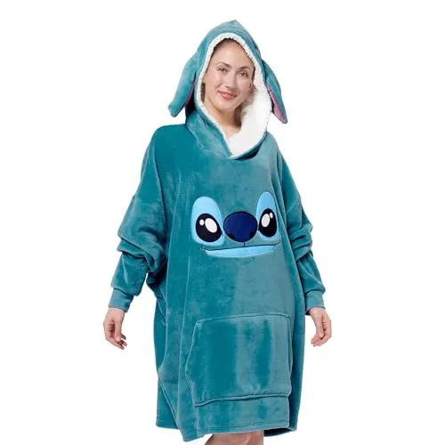 United Labels Disney Lilo & Stitch Oversize Hoodie - Kapuzenpullover für Damen, flauschig und bequem, mit niedlichem Stitch-Design und 'OHANA'-Spruch, perfekt für gemütliche Stunden zu Hause.