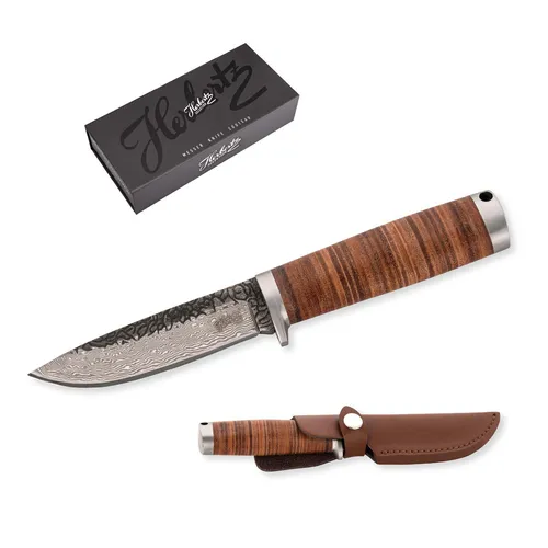 Herbertz Taschenmesser Gürtelmesser Damast 10,8 cm Klinge von Herbertz