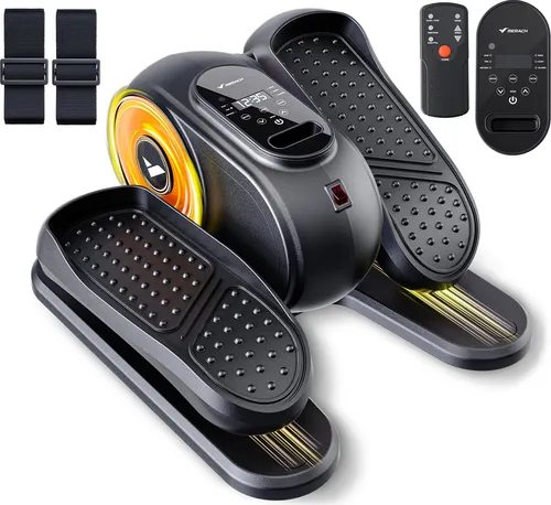 Mini Ellipsentrainer & Pedaltrainer, Untertisch Crosstrainer mit 12 Stufen, Fernbedienung, LED-Display, leise & tragbar, für Zuhause & Senioren