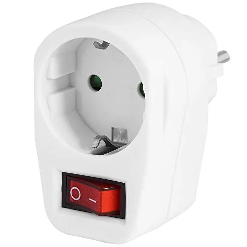 Steckdosen-Sparschalter EIN AUS Schalter, Weiss
