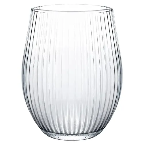 KONZEPT Geriffelte Gläser Set 4 teilig, 500 ml, Trinkgläser, Wassergläser spülmaschinenfest