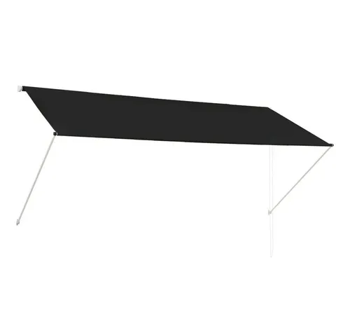 furnicato Einziehbare Markise 300×150 cm Anthrazit - Außenanbau mit UV-Schutz, ideal für Terrasse oder Balkon – bietet Schatten und schützt vor Sonne.