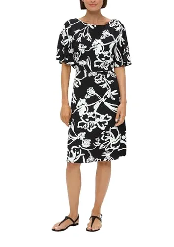 s.Oliver BLACK LABEL Minikleid mit All-over-Print - Kleider in klassischem Design mit Flügelärmeln und Gummizug für eine perfekte Passform. Ideal für elegante Anlässe oder den Alltag.