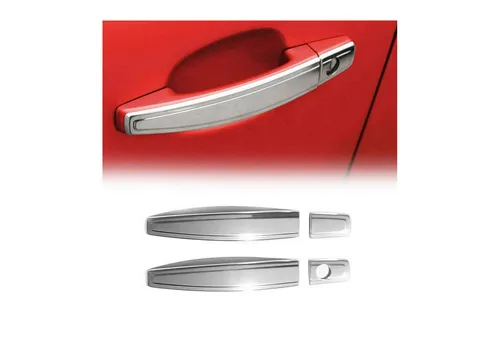 OMAC Abdeckkappe Türgriff für OPEL Astra H - Türgriff Abdeckkappe aus hochwertigem Edelstahl, selbstklebend und langlebig, ideal für die Heckklappe des OPEL Astra H Schrägheck und GTC.
