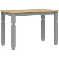 vidaXL Esstisch Grau 112x60 cm aus massivem Kiefernholz - Esstisch in Grau aus massivem Kiefernholz, ideal für minimalistische Küchen und Esszimmer. Robuste Tischplatte für Speisen und Deko, leicht zu reinigen.