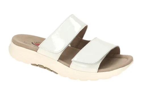 Gabor 66.811.90 Pantolette weiß - Sportliche Pantolette in Weiß mit Klettverschluss, ideal für Freizeit und leichte Wanderungen. Aus hochwertigem Leder und ungefüttertem Textil für hohen Tragekomfort.