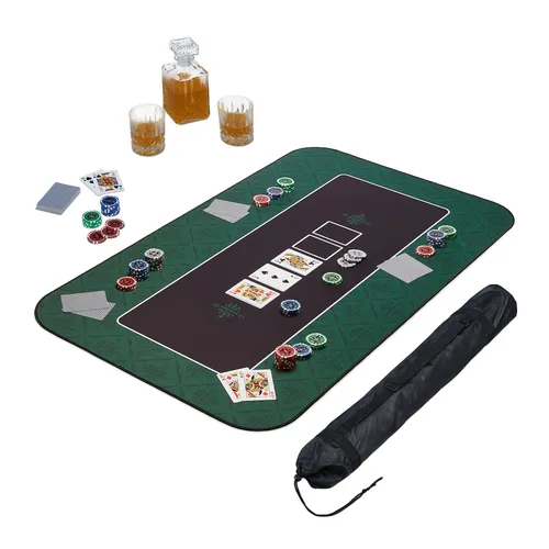 Pokermatte für Texas Hold'em - Moderne Kartenspiele, hochwertige Polyester-Matte für bis zu 10 Spieler, ideal für spannende Pokerabende!
