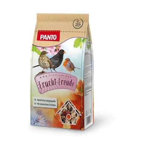 PANTO Fruchtfreude 1 kg – Hochwertige Futtermischung aus heimischen Früchten, nährstoffreichem Getreide & Nüssen, natürlicher Energielieferant für Wildvögel, Futter ganzjährig