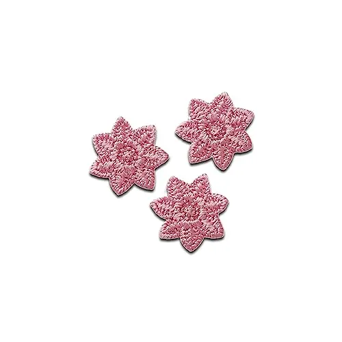 Mono-Quick 3 Sternchen rosé - Aufnäher, Bügelbild, Aufbügler, Applikationen, Patches, Flicken, zum aufbügeln, Größe: 1,5 x 1,5 cm