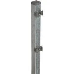 Vierkant-Zaunpfosten mit Klemmplättchen 4 cm x 4 cm x 100 cm Verzinkt