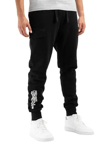 Lonsdale Herren Jogginghose TWEEDMOUTH Black/White XL - Herren-Stoffhosen mit normaler Passform, ideal für Freizeit und Sport, bequem und stylisch.