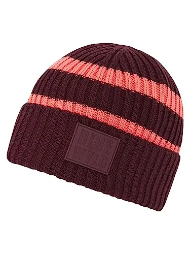 Ziener Herren Indri Mütze/warm, gestrickt, dreifarbig, Velvet red, S