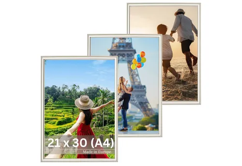 Victor (Zenith) Bilderrahmen David, Bilderrahmen Set Silber 20x30 cm (A4), Bilderrahmen Art Deco