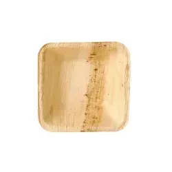 Papstar Pure Schalen Palmblatt, eckig 85505 , 1 Packung = 25 Stück, 10 x 10 x 3 cm