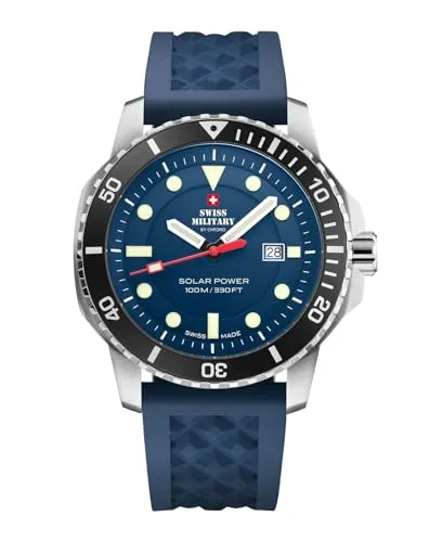 Swiss Military by Chrono Herren Uhr Solar Quarzwerk - Armbanduhren für Herren mit präzisem Ronda215 Quarz SOLAR Uhrwerk, 100m wasserdicht und robustem Saphirglas für optimalen Schutz.