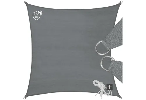 tectake® Sonnensegel 3x3m mit UV Schutz in grau von tectake