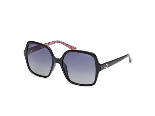 Guess GU7921-H Damen-Sonnenbrille – Stilvolle Eckige Acetat-Gestell - Sonnenbrillen | Trendige Damen-Sonnenbrille mit schwarzem Acetat-Gestell und grauen Gläsern für einen modischen Look.