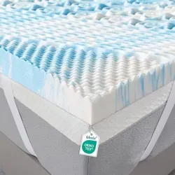 WENTA Topper 5-Zonen Gel-Memory-Foam Matratzentopper 180X200 cm, Höhe 5cm, Atmungsaktive, hochdichte Auflage, inklusive abnehmbarem und weichem Bezug
