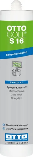 OTTO-Chemie Ottocoll S16 Spiegel-Klebstoff 310ml - Dicht- & Spachtelmassen, ideal zum Kleben von lackiertem & emailliertem Glas mit sehr guter Haftung auf verschiedenen Materialien, keine Vorbehandlung nötig.