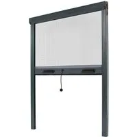 Avosdim Insektenschutzrollo für Fenster Alu 150cm x 230cm Anthrazitgrau