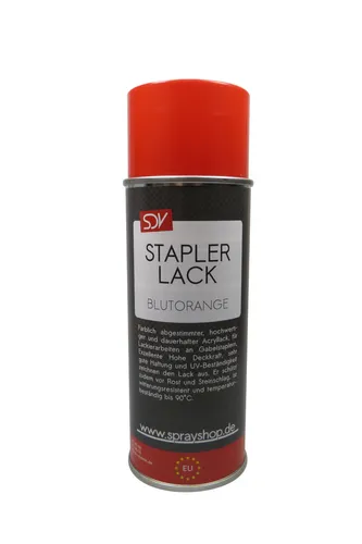 STAPLERLACK RAL 2002 BLUTORANGE Linde 400ml Lackspray - Spraydosen, hochwertiger Acryllack in Blutorange, ideal zum Lackieren und Ausbessern von Gabelstaplern für einen professionellen Look.