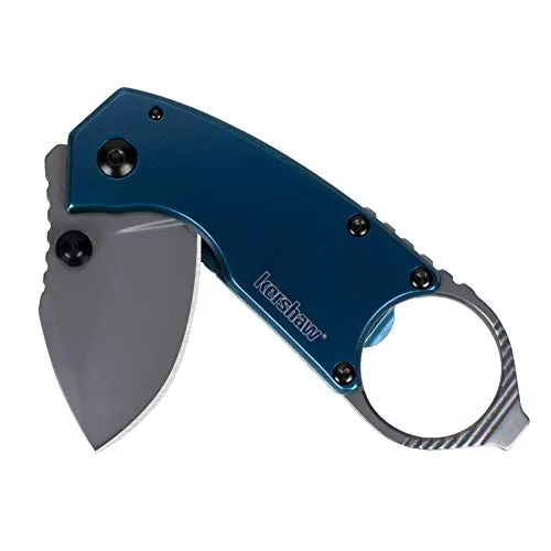 Kershaw, Taschenmesser, Antic Framelock, Klinge: 4,4 cm, blau, Klappmesser, Daumenpin, Taschenclip