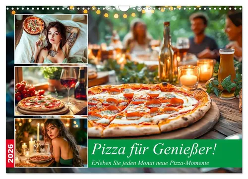 Havelmo Arts | Pizza für Genießer! - Monatlicher Genusskalender - Kalender mit 14 Seiten, ideal für Pizza-Liebhaber, bringt jeden Monat neue Rezepte und Freude in Ihre Küche.