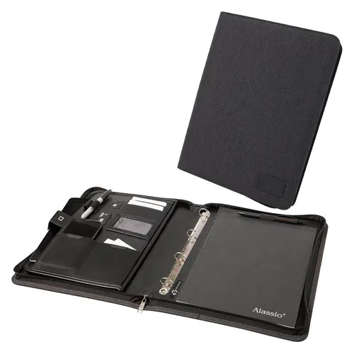 ALASSIO Schreibmappe A4 +Ringe anthrazit 46224 - Hefter & Mappen – Umweltfreundliche Schreibmappe aus recyceltem PET, ideal für nachhaltige Büroorganisation.