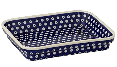 Bunzlauer Keramik Auflaufform 26,5x19,5cm Dekor 42 - Vielseitige eckige Backform aus Keramik, hitzebeständig bis 280 °C. Ideal für Aufläufe und Gratins, sorgt für gleichmäßige Garung und ansprechende Präsentation.