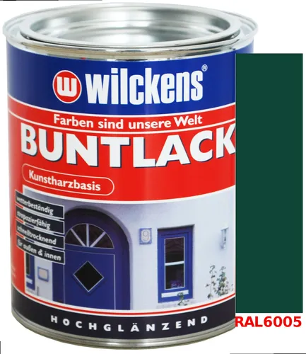 Kunstharzbasis Buntlack Kunstharzfarbe 375ml Hochglanz Farbe Moosgrün RAL6005