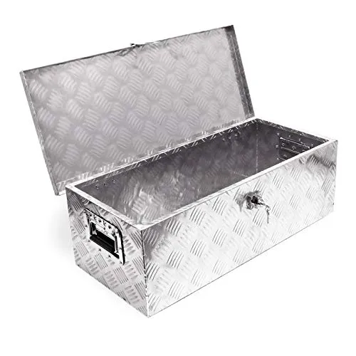 Wiltec Werkzeugbox Alu 76x32x24,5 cm - Werkzeugkasten aus robustem 1,5 mm Aluminium, sicher verschließbar mit Schlüsseln, ideal für Baustellen und Werkstatt, mit praktischen Haltegriffen für einfachen Transport.