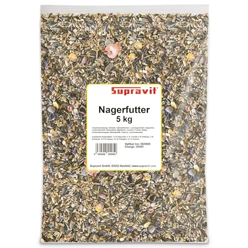 Supravit Nagerfutter I Kleintierfutter 5kg I Premium Futter - Mischung ideal für Hamster, Kaninchen, Zwergkaninchen, Meerschweinchen, Mäuse & Ratten I Alleinfuttermittel für Nager