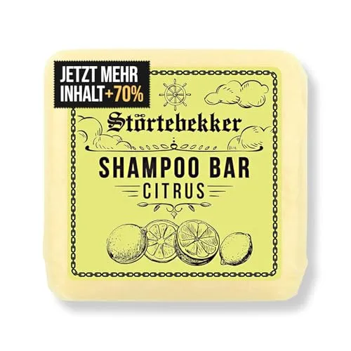 Störtebekker® Premium Shampoo Bar Citrus - Festes Shampoo Herren & Damen - 3in1 Duschseife Männer für Haare, Kopfhaut & Bart - Feuchtigkeitsshampoo - vegan, handgefertigt - 100g