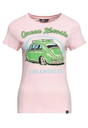 Queen Kerosin Damen T-Shirt Oldtimer Retro Slim Fit