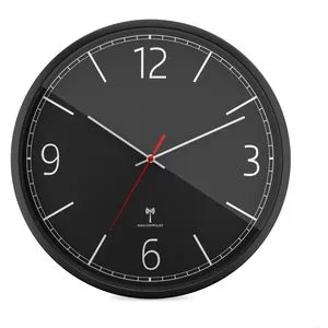 Mebus Funkwanduhr 30cm - Präzise Zeitmessung in Schwarz - Wohnaccessoires mit modernem Design und präzisem Funkuhrwerk für exakte Zeitmessung. Klare Ziffern und roter Sekundenzeiger sorgen für optimale Lesbarkeit.