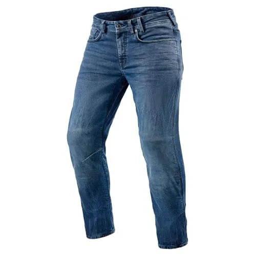 Revit Motorradhose Detroit 2 TF - Stylische Motorrad Jeans mit Protektoren - Motorradhosen: Trendige Detroit 2 TF Jeans mit erstklassiger Abriebfestigkeit dank PWR, Shield Gewebe und integrierten Protektoren für optimalen Schutz und Komfort.