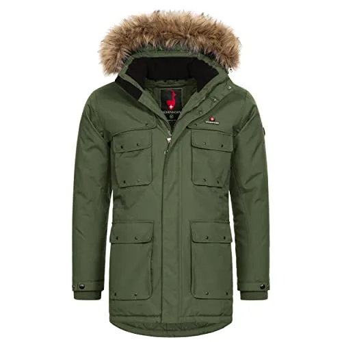 Höhenhorn Arpiglias Herren Winterjacke Parka Grün Gr. S - Wasser- und schneeabweisender Parka mit warmem Innenfutter für optimalen Tragekomfort. Ausgestattet mit zahlreichen Taschen und abnehmbarer Kapuze – ideal für kalte Tage.