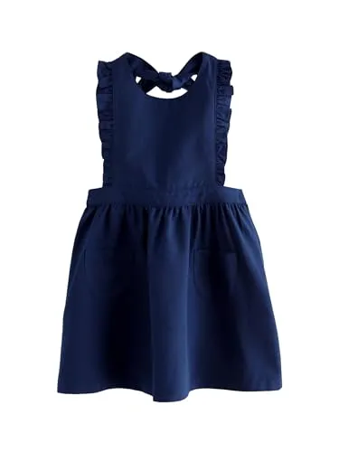 NEXT Mädchen Schulkleidung Latzkleid mit Rüschendetail Hellblau 116-