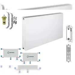 Planheizkörper Mittelanschluss Kompakt & Ventilheizkörper Typ 22 500x1400 - Heizkörper für flexible Montage als Kompakt- oder Ventilheizkörper mit 8 Anschlüssen, ideal für individuelle Heizlösungen. Sofort verfügbar und einfach zu installieren.