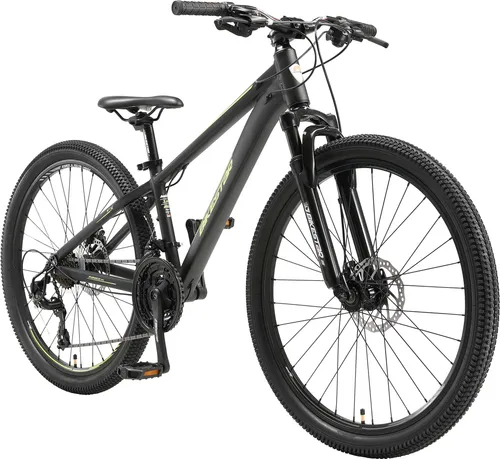BIKESTAR Hardtail Aluminium Mountainbike mit Shimano 21 Gang Schaltung - Fahrrad mit leichtem Aluminiumrahmen, ideal für jedes Gelände. Mit 21 Gang Shimano Schaltung und stabilen Scheibenbremsen für optimale Kontrolle und Sicherheit.