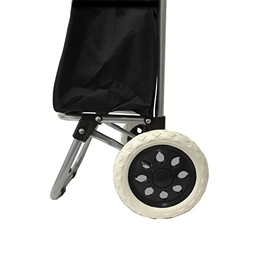 Einkaufstrolley Schwarz klappbar - Praktischer Einkaufsroller mit großzügigem Stauraum und abnehmbarem Bezug. Ideal für den Einkauf und Treppensteigerfunktion mit großen Laufrollen.