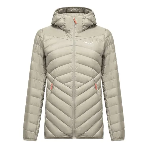 SALEWA Brenta RDS Daunenjacke Damen, Beige, L - Salewa Outdoorbekleidung – Die BRENTA Daunenjacke bietet mit 80/20-Daunenfüllung warmen Komfort und maximale Bewegungsfreiheit für alpine Abenteuer. Windbeständig, wasserabweisend und leicht verstaubar, ideal für unterwegs!
