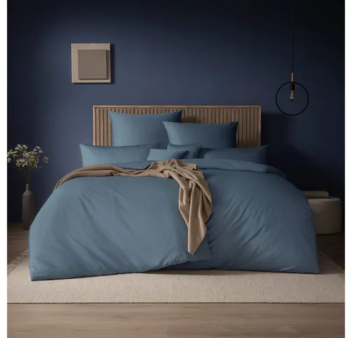 Estella Bettwäsche Valetta, Mako-Satin blau in blau von ESTELLA