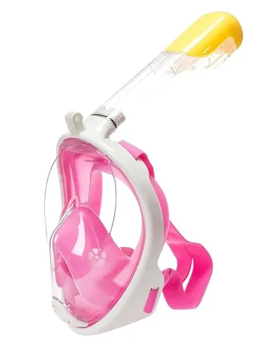 Vitare Schnorchelmaske für Erwachsene und Kinder, Tauchmaske Vollgesichtsmaske, 180° Panorama Taucherbrille mit Schnorchel, Schnorchelset mit Kamera Clip, Antibeschlag Tauchmaske Ganzes Gesicht