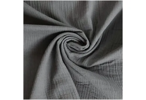 maDDma Stoff 50x130cm Musselin Stoff uni Meterware Mulltuch, grau