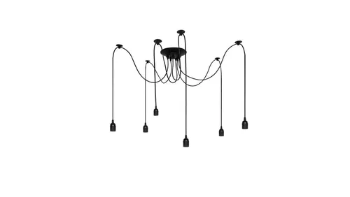Lampa wisząca pająk ARANEA 6xE27 czarny EDO777189 EDO
